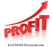 profit graph with arrow