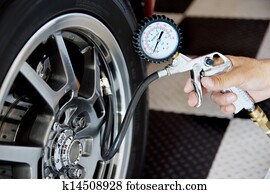 prüfung, luftdruck, in, reifen prüfung, luftdruck, in, reifen