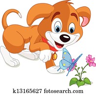 Puppy and Butterfly Puppy and Butterfly