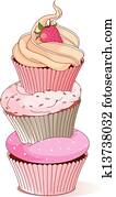 pyramide, von, cupcakes pyramide, von, cupcakes