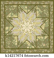 Quilting pattern background design with star motive Quilting pattern background design with star motive