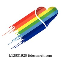 Rainbow heart and ink