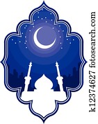 Ramadan, &, Eid, Mubarak, saudação, 2