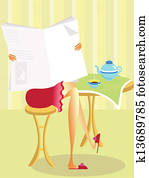 Reading Morning Newspaper Reading Morning Newspaper