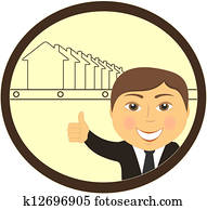 real estate agent smile and showing