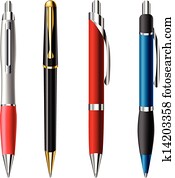 Realistic ballpoint pen set