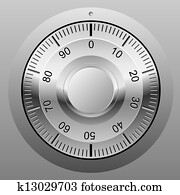Realistic vector illustration of safe combination lock wheel. Realistic vector illustration of safe combination lock wheel.