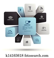 rectangle group with icons