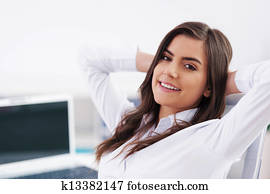 Relaxed businesswoman