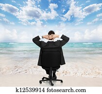 Relaxing businessman.