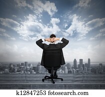 Relaxing businessman.