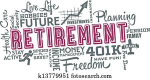 Retirement Planning Word Collage