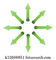 richtingwijzer, cirkel, concept