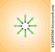 richtingwijzer, cirkel, concept