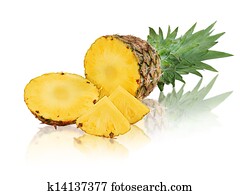 ripe pineapple with slices isolated ripe pineapple with slices isolated