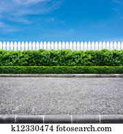 Road and fence Road and fence