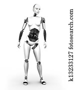 Robot woman standing nr 2.