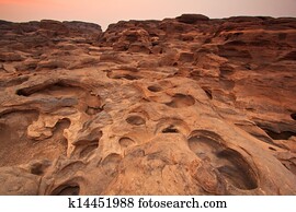 Rock holes Stone View Sam-Pan-Bok Grand Canyon in thailand 