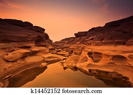 Rock holes Stone View Sam-Pan-Bok Grand Canyon in thailand 