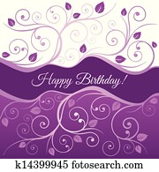 rosa, alles gute geburtstag, karte, und, wirbelt rosa, alles gute geburtstag, karte, und, wirbelt