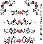 rosen, mit, blumen-, embellishments rosen, mit, blumen-, embellishments