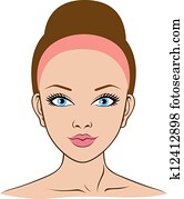 rosto mulher, para, spa, saúde, beleza