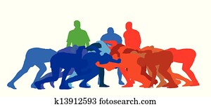 rúgbi, cheio, scrum, isolamento