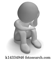 Sad And Unhappy 3d Character Having Stress Sad And Unhappy 3d Character Having Stress