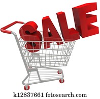 Sale Word in Shopping Cart Sale Word in Shopping Cart