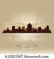 Salt Lake City, Utah skyline city silhouette Salt Lake City, Utah skyline city silhouette