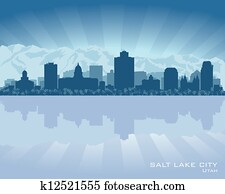 Salt Lake City, Utah skyline city silhouette Salt Lake City, Utah skyline city silhouette