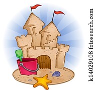 Sand Castle Beach Cartoon Sand Castle Beach Cartoon
