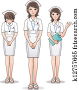 satz, von, jung, niedlich, krankenschwester, begrü?en satz, von, jung, niedlich, krankenschwester, begrü?en