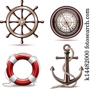 satz, von, marine, symbole satz, von, marine, symbole