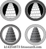 satz, von, türme, von, babel