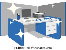 sauber, bürotisch, /, arbeitsstation sauber, bürotisch, /, arbeitsstation
