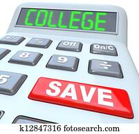 sauver, pour, collège, -, calculatrice, pour, education, économies, investissement