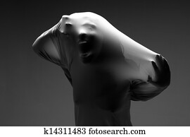 Scary Horror Image of a Woman Trapped in Fabric Scary Horror Image of a Woman Trapped in Fabric