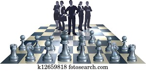 schach, mitarbeitergruppe, begriff