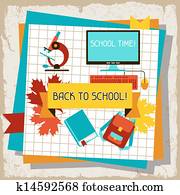 School and education background with sticky papers. School and education background with sticky papers.