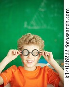 Schoolboy in eyeglasses