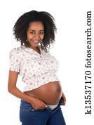 schwangeren, bauch, in, jeans