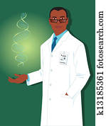 Scientist with DNA