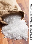 sea salt in jute sack