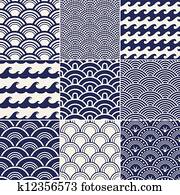 seamless, meereswelle, muster seamless, meereswelle, muster