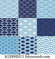 seamless ocean wave texture pattern