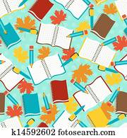 Seamless pattern with school icons.