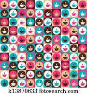 Seamless retro coffee and tea pattern. Seamless retro coffee and tea pattern.