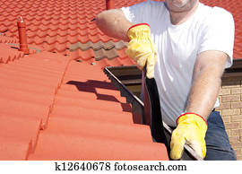 Seasonal Gutter cleaning red roof Seasonal Gutter cleaning red roof