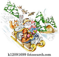 Senior man sledding Senior man sledding